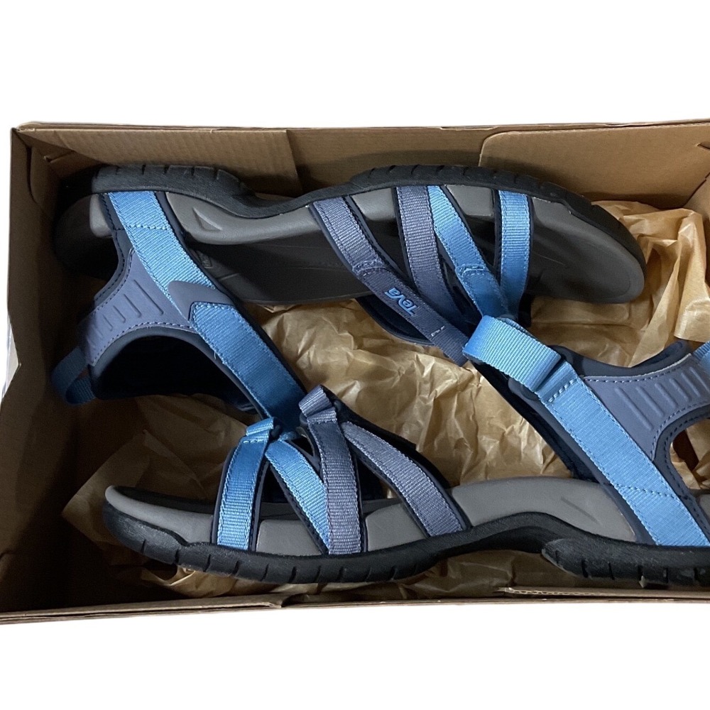 Teva Verra Women Blue Grey Multi Strap Hiking Sport Sandals 4266 Size 9.5